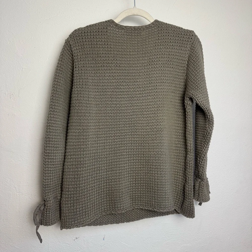 Willow Fisherman Knit Tie Wrist Misty Sandy‎ Pullover Sweater